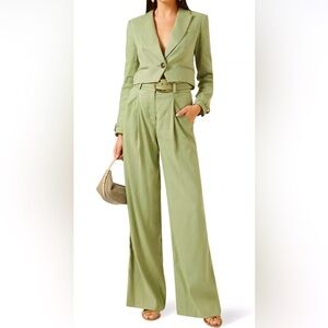 NWT $498 Veronica Beard Girard Linen Blend Crop Jacket, Size VB 4